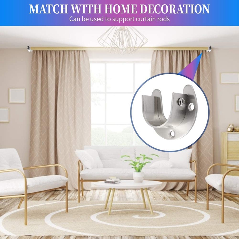 Closet Rod Brackets Closet Shower Rod Bracket Closet Rod Holders Closet Pole Sockets Closet Rod Supports (8 PCS)