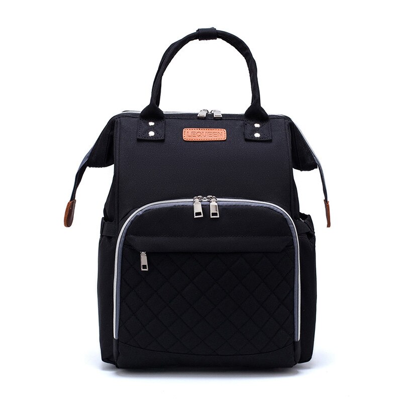 Lequeen Plaid Baby Luier Tas Extra Grote Moederschap Mama Rugzakken Waterdichte Wandelwagen Rolstoel Luier Rugzak Voor Mama Reizen: Black