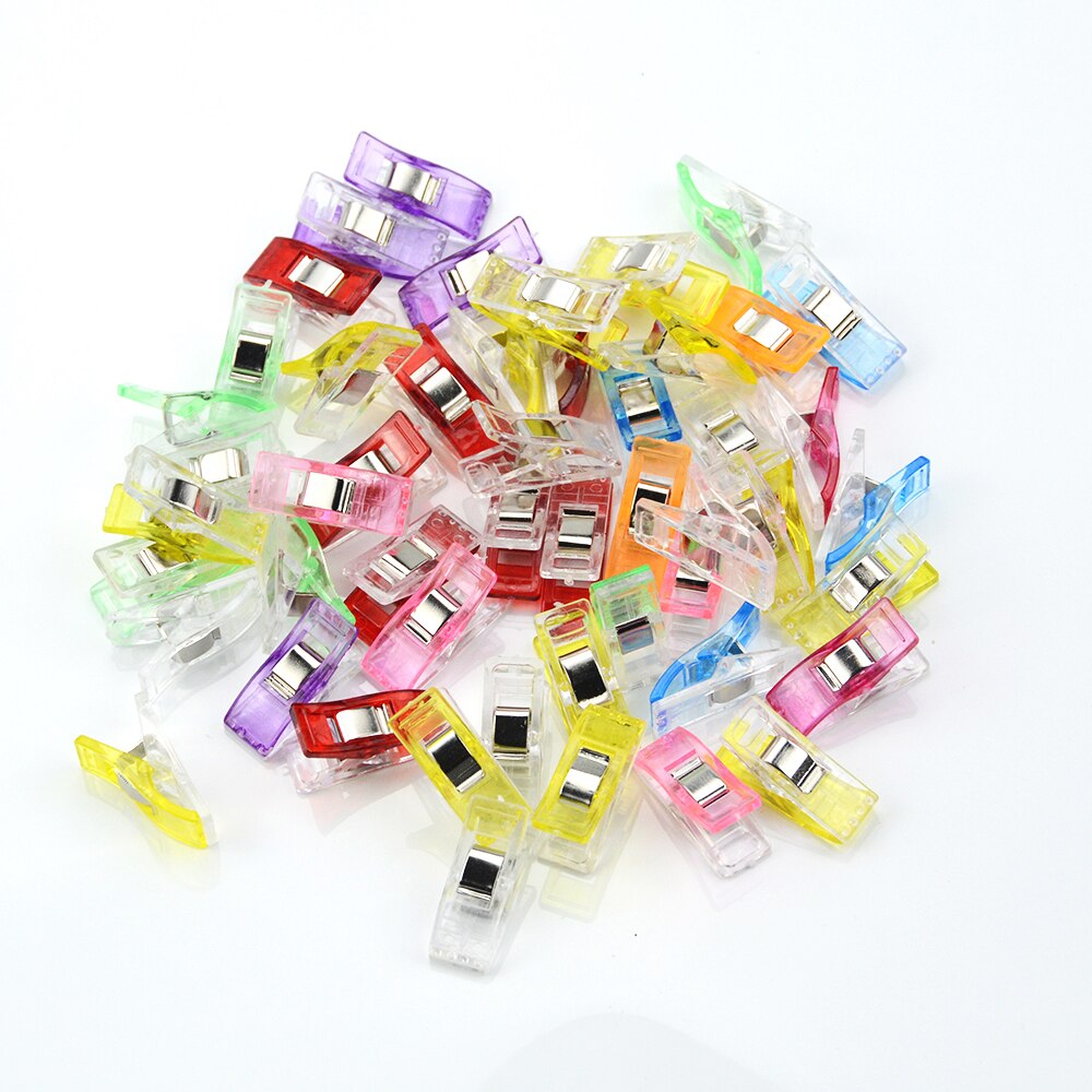 Clips de plástico multicolor para costura, pinzas de tela para Patchwork, artesanía, DIY colcha para el hogar, accesorios hechos a mano, herramientas de costura, 1/10 Uds.