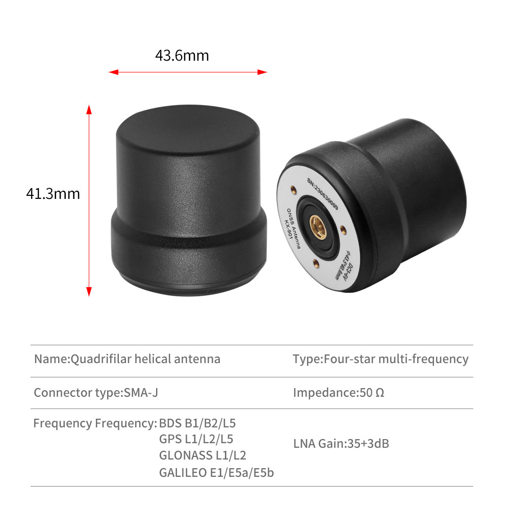 Antena RTK GNSS posicionamiento de hélice de alta precisión UAV vehículo no tripulado barco GPS L1 L2 L5 GLONASS Beidou Galileo SMA impermeable: Blanco