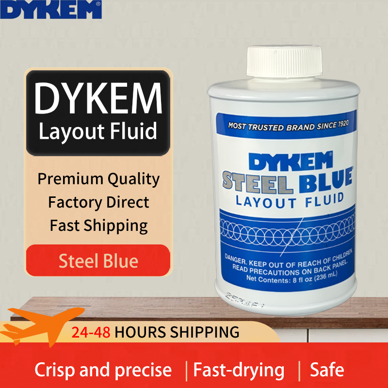 DYKEM Steel Blue Layout Fluid 80400 80496 Fast Drying Non-Glare Machinist Marking Paint for Precision Scribing Defect Detection
