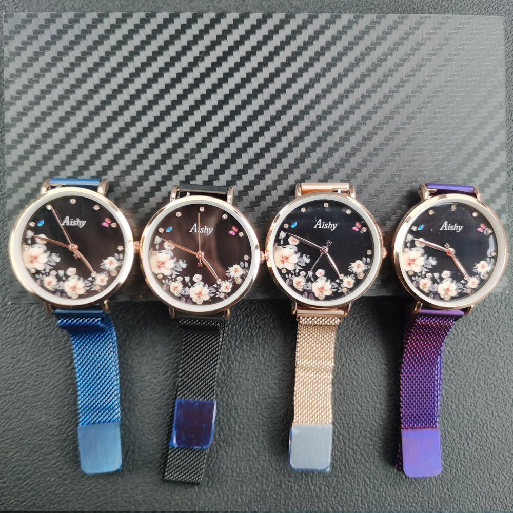 Aishy Dameshorloge - Milanese Magneetband - Quartz Uurwerk - 34mm Wijzerplaat