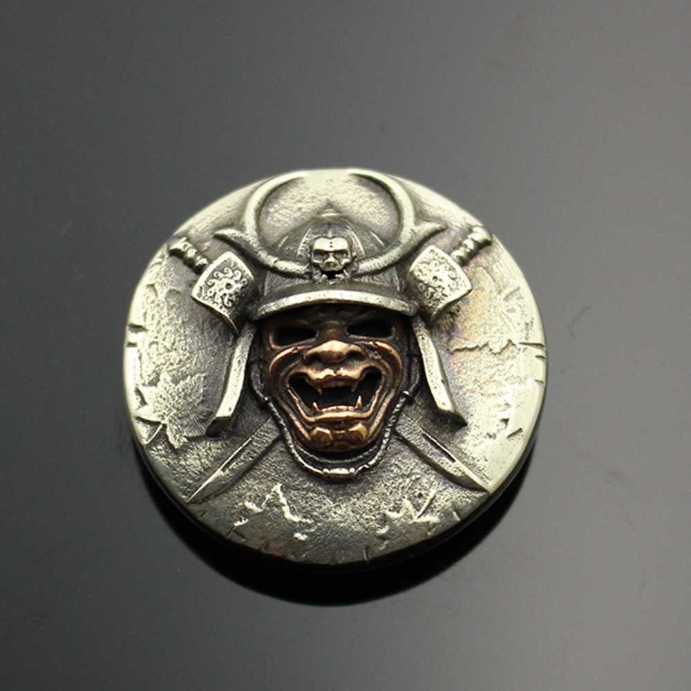 DIY leather craft oude warrior ronde schroeven decoratie portemonnee knop massief messing materiaal