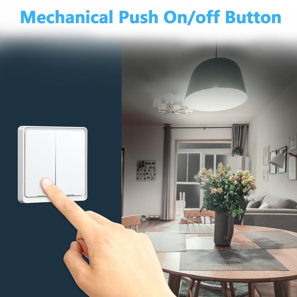 Lonsonho Zigbee Smart Switch EU UK 220V With Neutral Tuya Smart Life Wall Light Push Button Switch Compatible Alexa Google Home