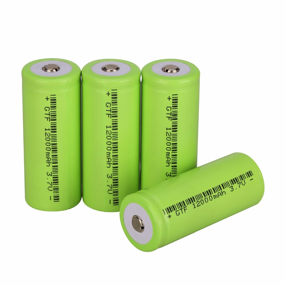 GTF 26650 Battery 3.7V 12000mAh Rechargeable Li-ion Battery for Flashlight Torch rechargeable Battery accumulator battery: 4pcs