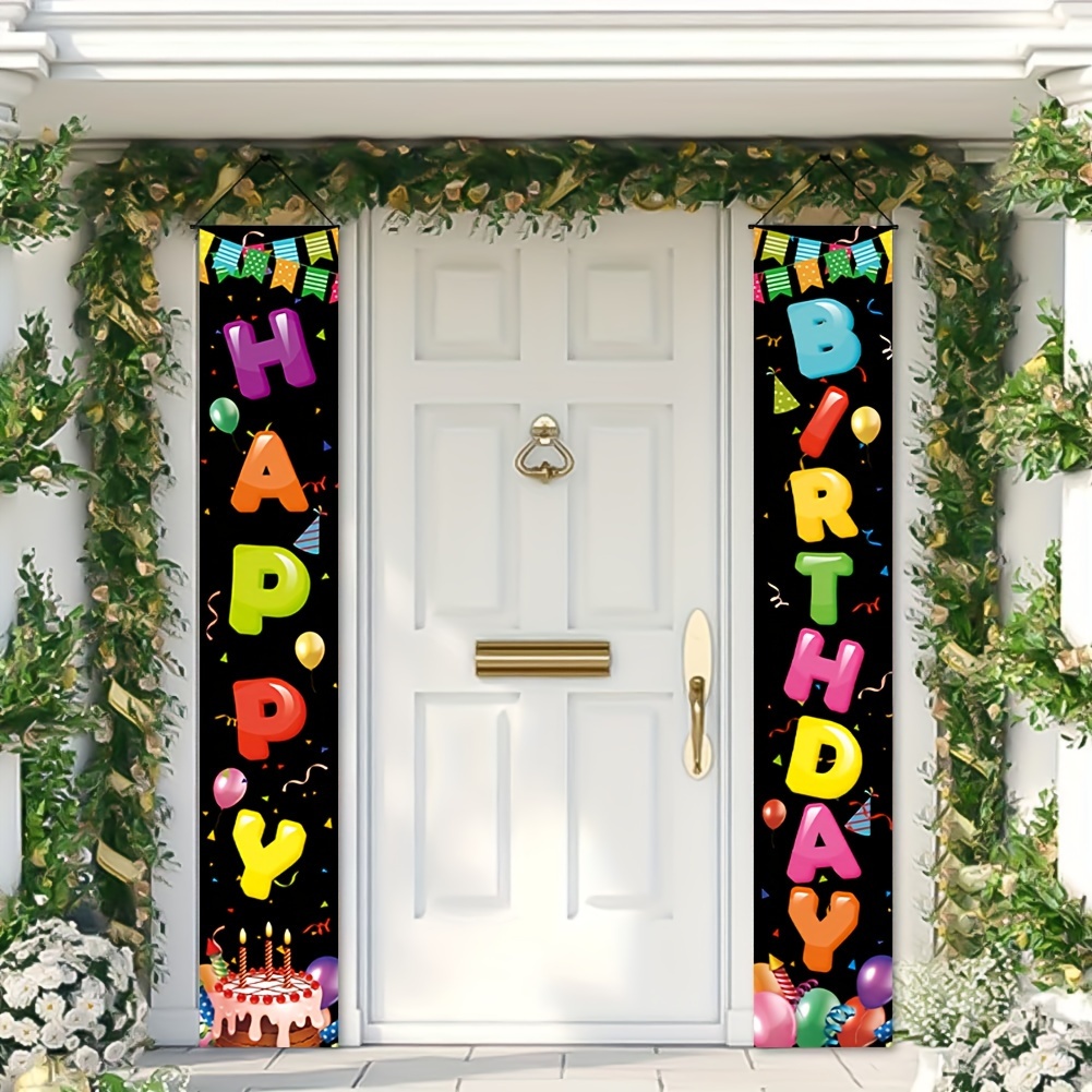 Colorful Happy Birthday porch logo, birthday banner, Happy Birthday Gate