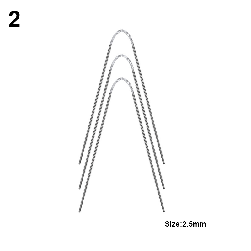 3Pcs Round Knitting Needles Cable Circular Needle Set Stainless Steel Double Pointed Flexible Yarn Knitted Needles For Hat Socks