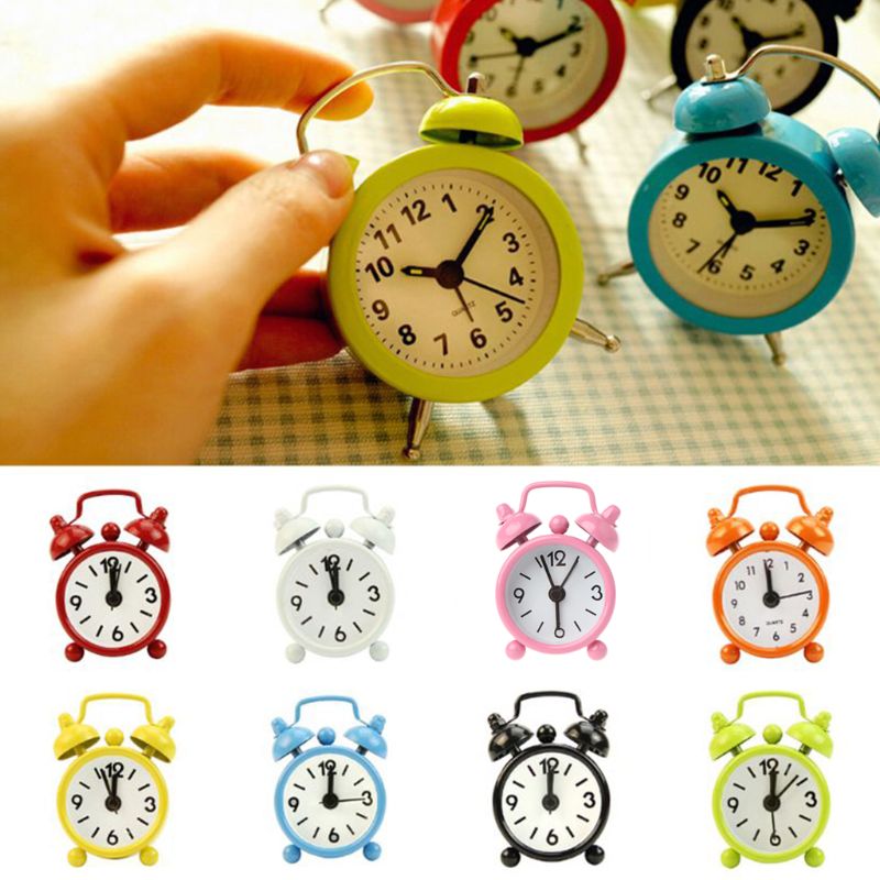 Lovely Cartoon Dial Number Round Desk Alarm Clock For Kid Home Decor