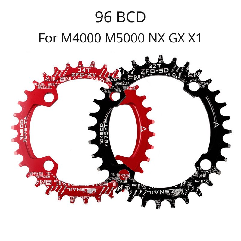 Plateau de pédalier 96 BCD rond et ovale, 32T 34T 36T 38T, plateau étroit et large pour Alivio M4000 M4050 NX GX X1 96bcd, chaîne de plat vtt