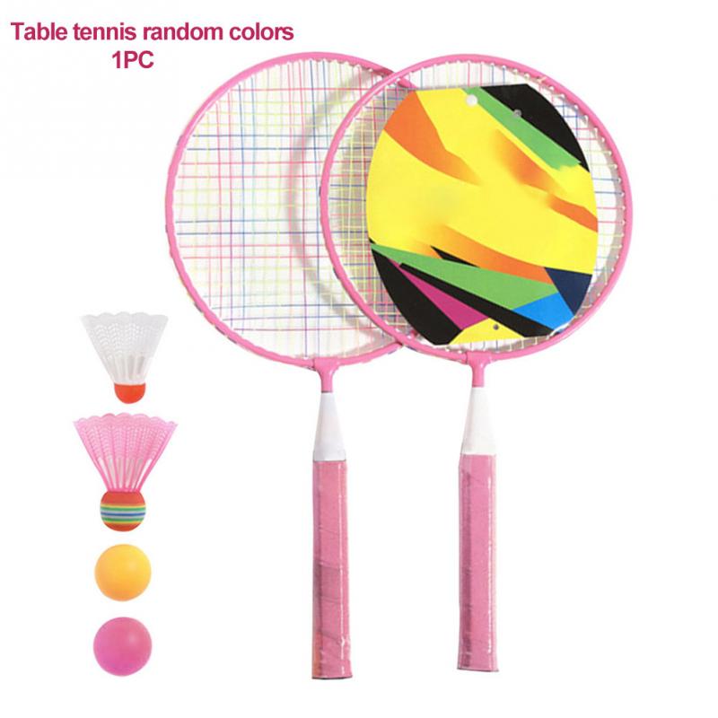 interno all'aperto Scuola Materna Divertente Esercizio Gioco di sport Palle per Bambini di badminton impostato Portatile Giocattolo Educativo Parco Giochi con Racchette: Colore rosa