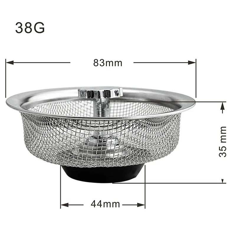 Diskbänkssil propp  - 2- i -1 rostfritt stål sil filter diskbänks avloppssil och propp , 83mm diameter