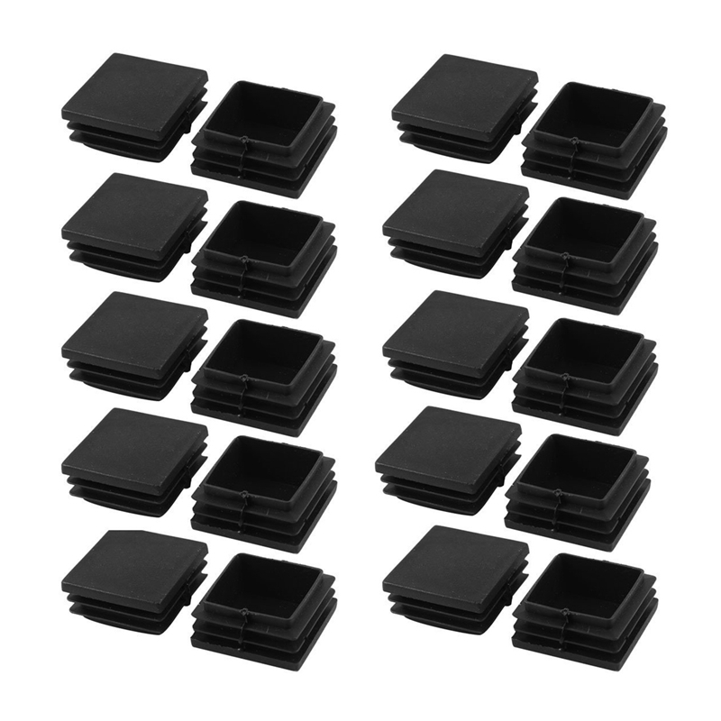 20 stuks Plastic vierkante buis koppeling cap plug cap 40 mm x 40 mm zwart