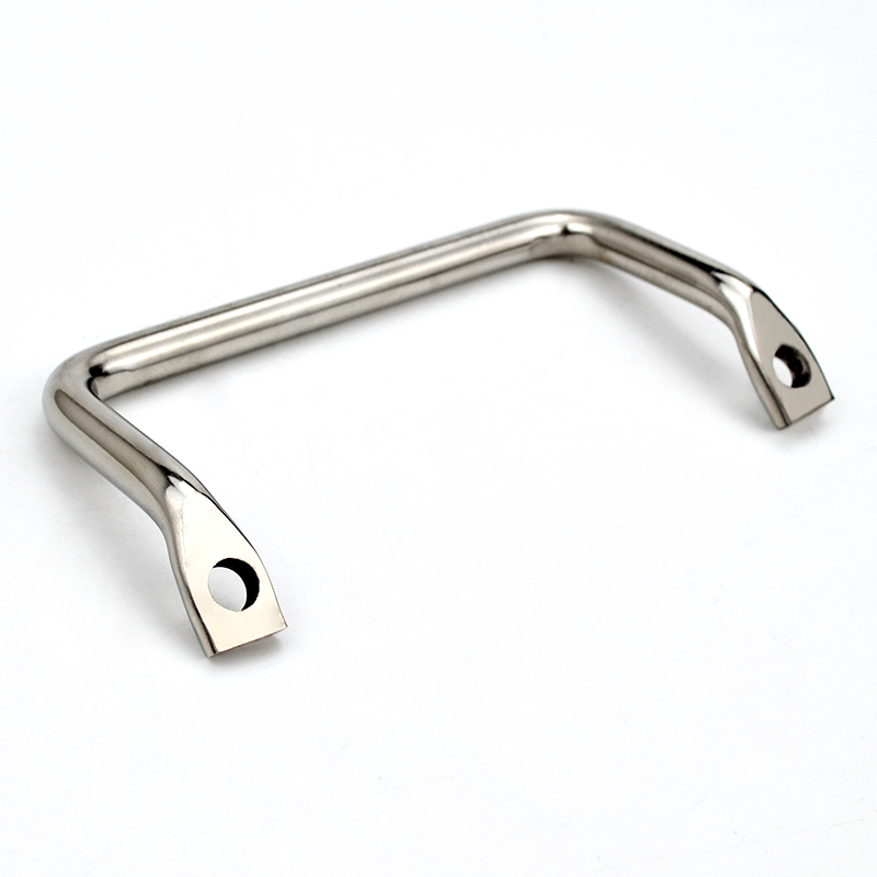 304 stainless steel round bar bending angle flat head inclined handle industrial cabinet door handle equipment handle