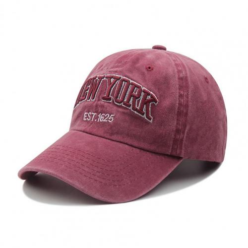 Hoeden Letters Casual Unisex Retro Stijl Geperforeerde Baseball Cap Voor Sport: Wine Red