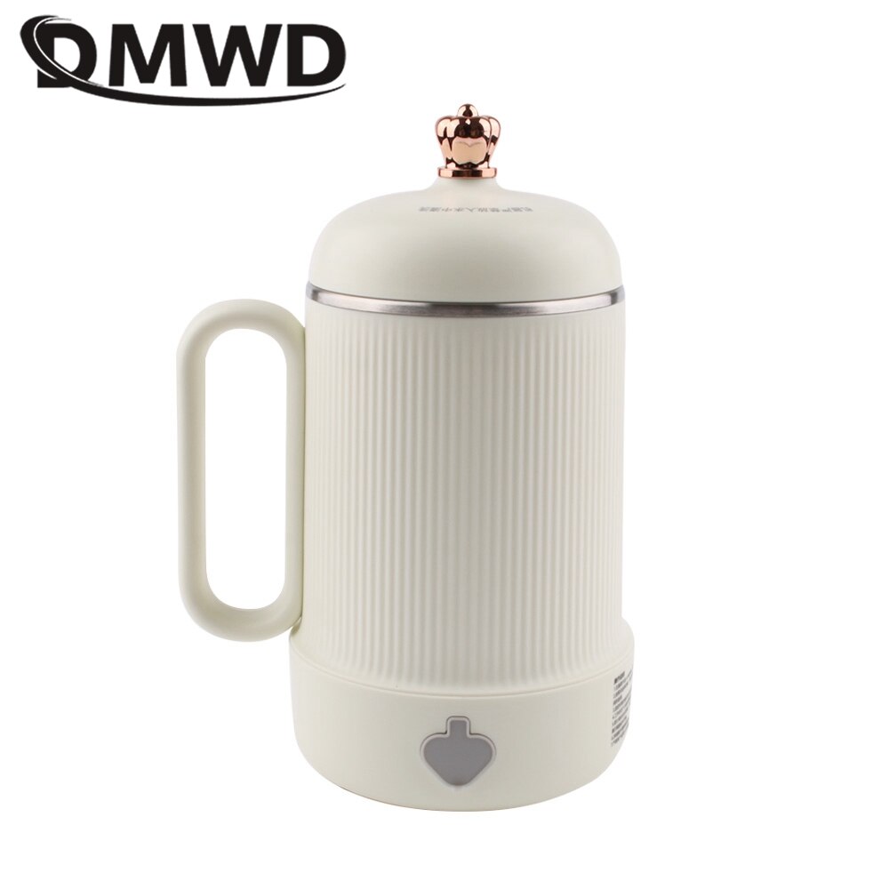 DMWD Household Health Pot Electric Kettle 600ml Tea Maker Office Warmer Milk Boiling Cup Food Egg Steamer Stew Pot Mini Cooker