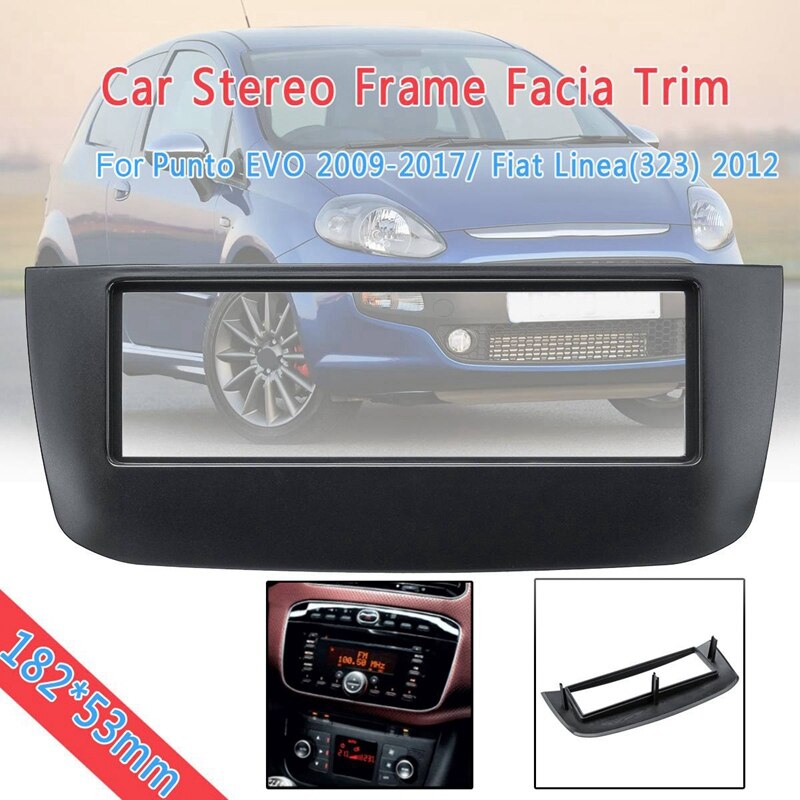 1Din Car Stereo Radio Frame Panel Trim for Facia Punto EVO / Fiat Linea(323) 182x5M