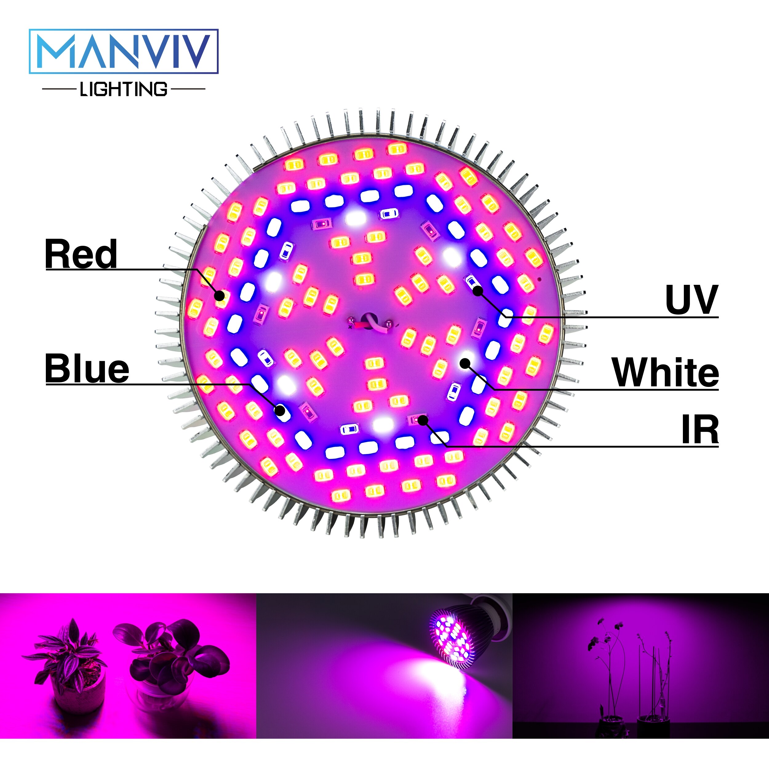 LED Grow Lamp 5W 10W 30W 50W 80W 85-265V Full Spectrum E27 Grow Light Bulb UV IR DIY For Garden Plants Flower Hydroponics Growth