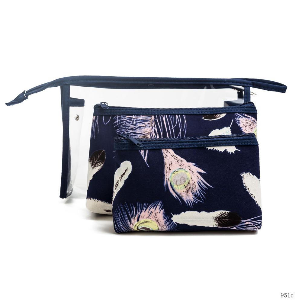 Miyahouse 3 pcs/set Make Up Bags Women Jelly Cosmetic Bag Waterproof Transparent Makeup Pouch Beauty Bags: 951d