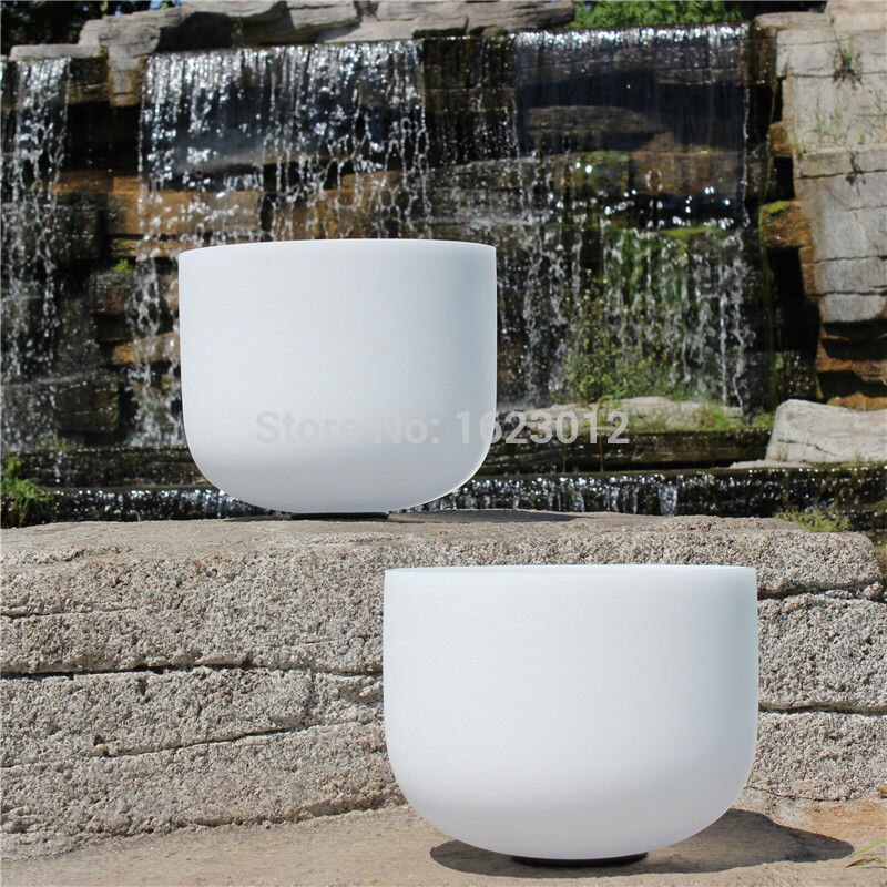 8" Musical perfect tones,true tones Note A for sound therapy Frosted Quartz Crystal Singing Bowl