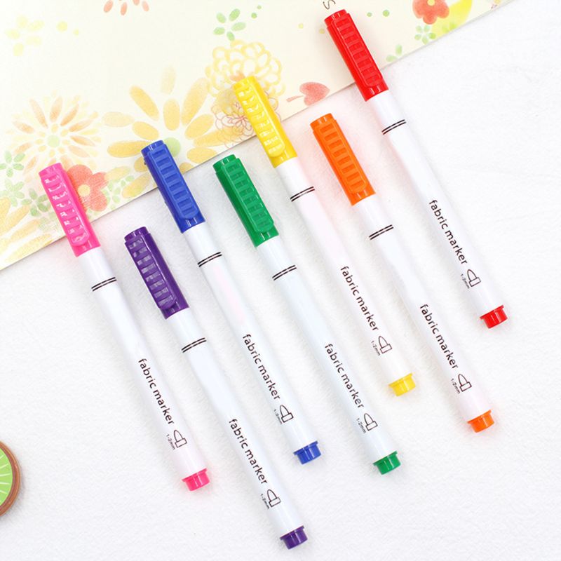 8Pcs Clothes Textile Markers Fabric Paint Pens DIY Crafts T-shirt Pigment Paint