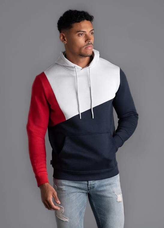 Primavera e autunno nuovi maglioni da uomo Pullover cuciture contrasto colore Casual Stretch sport maglione con cappuccio felpa da uomo