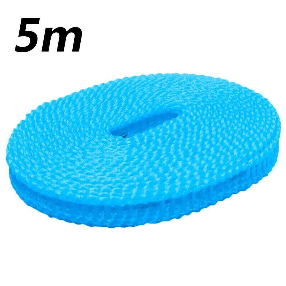 3m/5m klessnorer utendørs reise nylon klessnor klesvask hengende tau sklisikker vask klessnor tørkestativ klessnorer: 5 mxbl 2