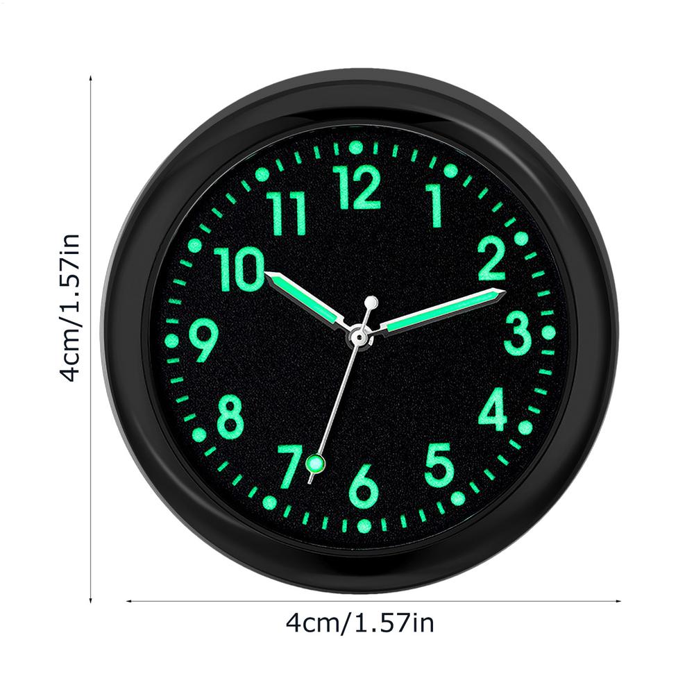 Autoklok Lichtgevende kleine analoge klok Stick-On Mini digitaal horloge Mechanica Quartz Klokken Auto Ornament Auto Auto-accessoires: Black