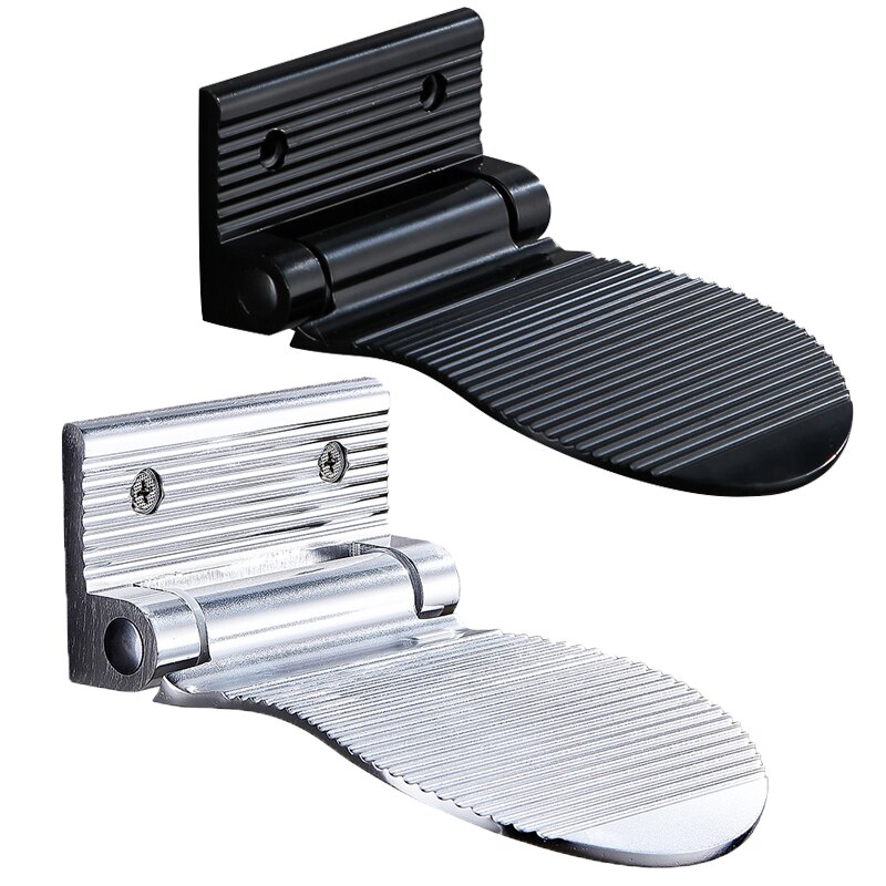 Shower Footstool Space Aluminium Black/Silver Foldable Wall Mounted Shower Foot Rest Bathroom Rest Pedestal Hardware