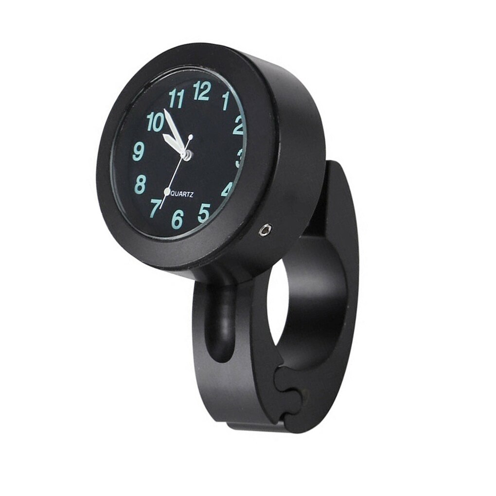 Universele Waterdichte Fietsstuur Mount Horloge Fietsstuur Glow Klok Alluminum Legering Wijzerplaat Voor Mountainbike: black