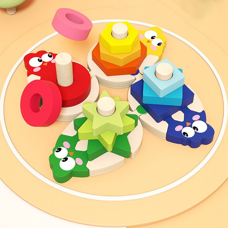 Houten Stapelen Speelgoed Houten Sorteren En Stapelen Toys Beste Cadeaus Voor Meisjes Jongens Vroeg Voorschoolse Leren Door