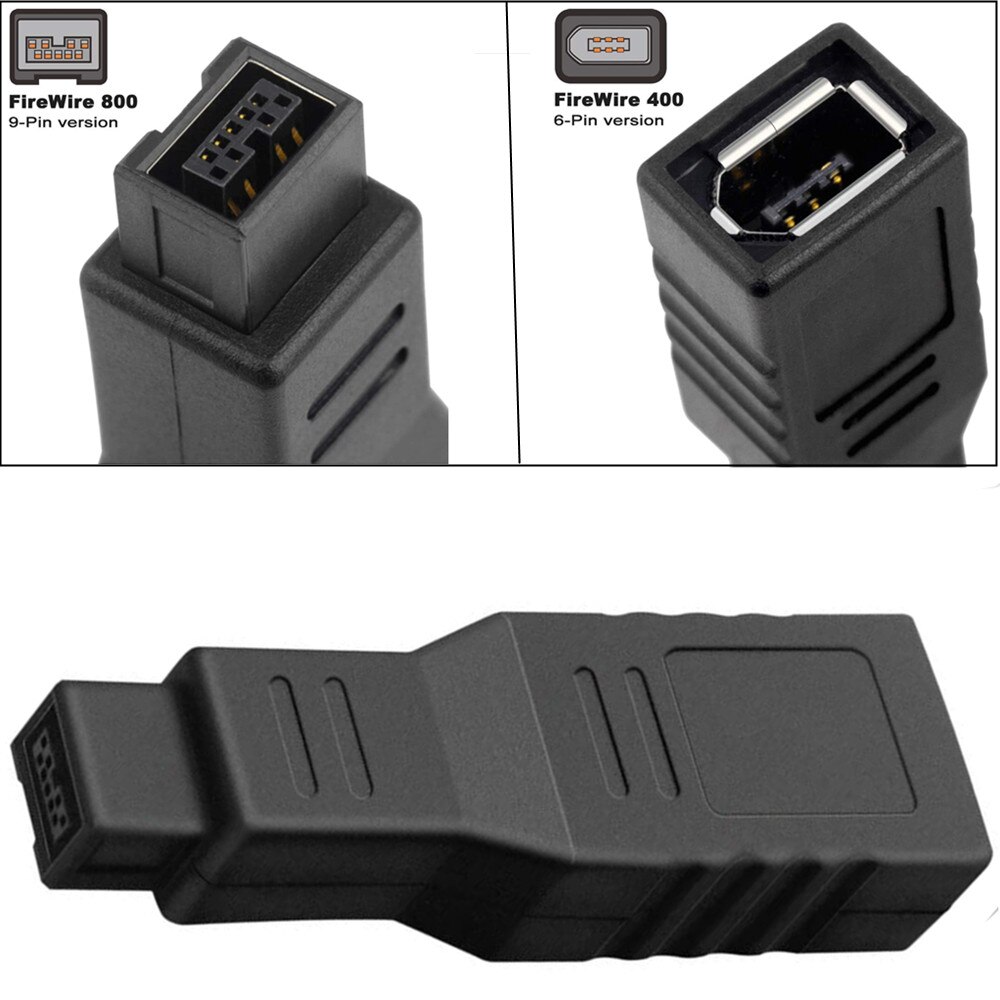 ERE FireWire 400 to 800 Adapter Converter IEEE 1394a 6-Pin Female to 1394b 9-Pin Male