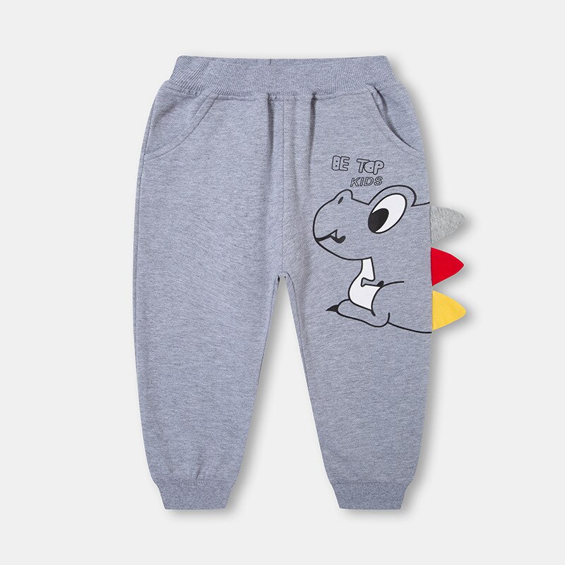 Boys Trousers Autumn kids Cartoon Dinosaur Elastic Waist Long Pants Pockets Outwear Kids Sports Clothes