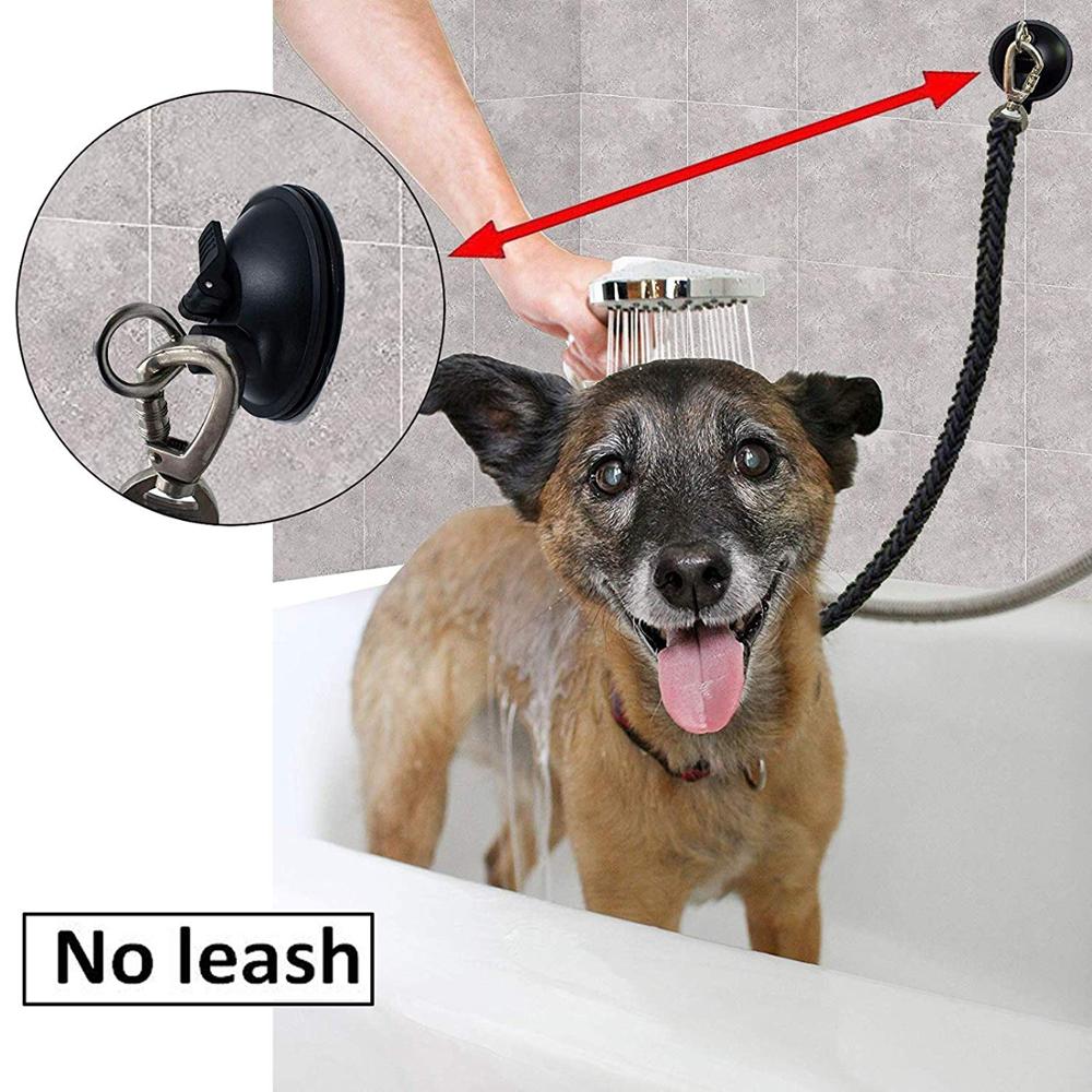 2 Pack, Industriële Sterkte Zuignappen Haak Kit Voor Hond Zwemmen Terughoudendheid, Pet Grooming, huisdieren Douche Tether Bandjes-Hold Uw