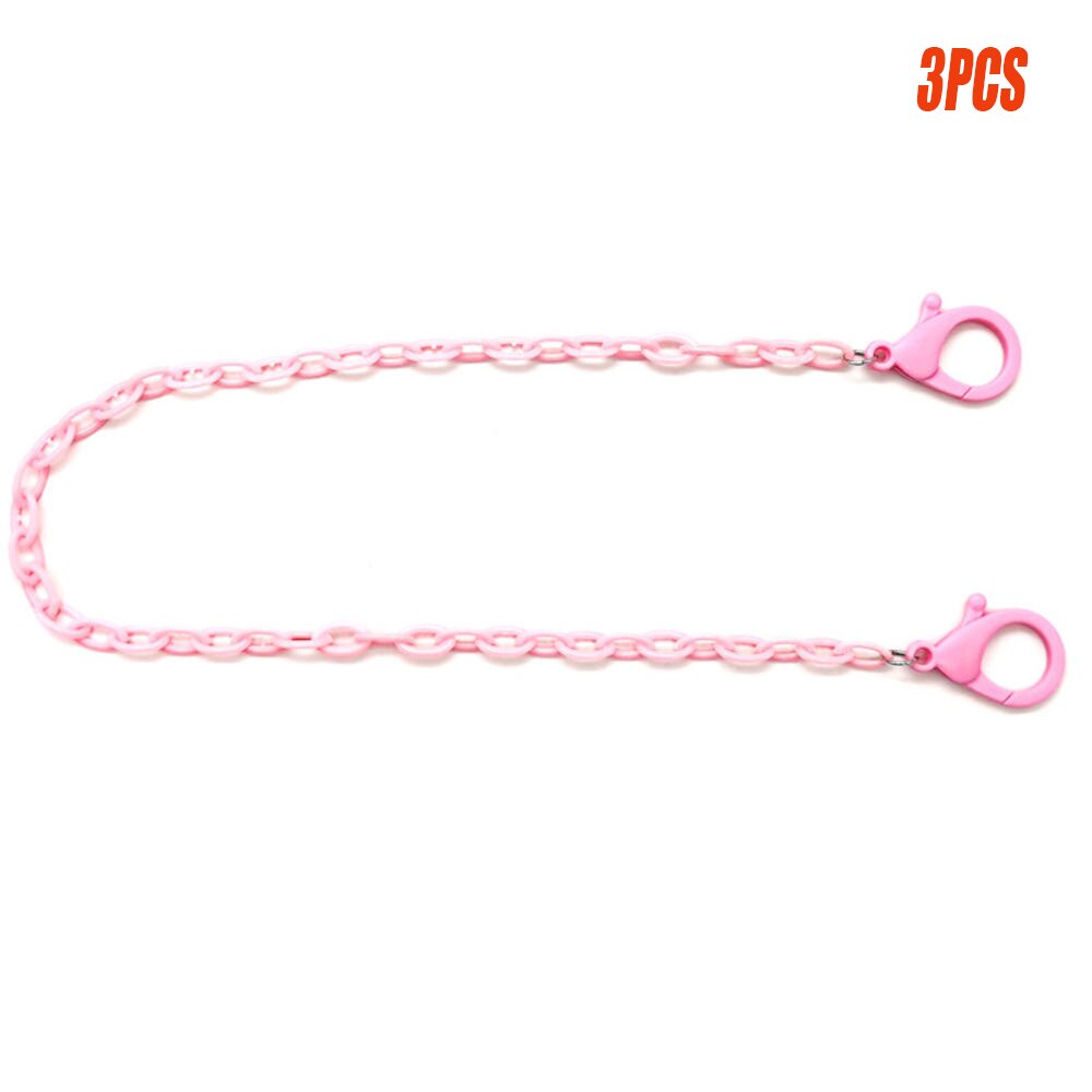 5/3 stuks acryl maskerkoord, maskeropslag, artefact, draagbare maskerbrillenopslagketting, studentkettingen, maskers opbergen, maskers bewaren: 3 stuks - roze