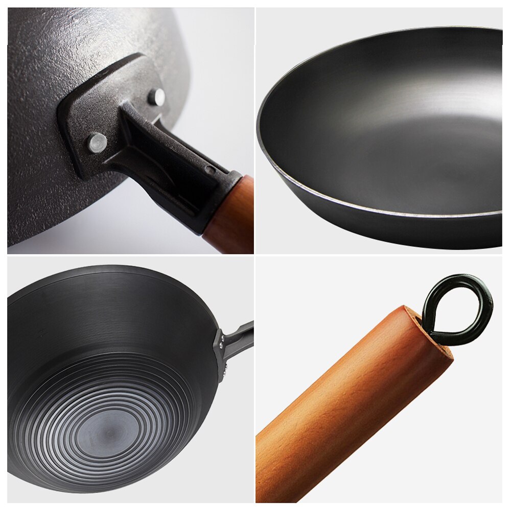 Traditionellen Handgemachten Eisen wok, Chinesische Eisen wok, Nicht-Stock, nicht-beschichtung Induktion und Gas Herde Kochgeschirr