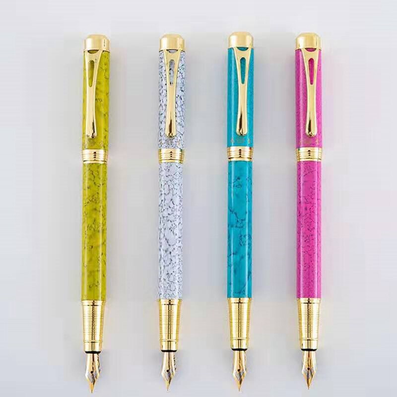 Stylo à plume de luxe coréen de pour écriture, stylo à encre en métal, fournitures scolaires et de bureau, papeterie pour fille