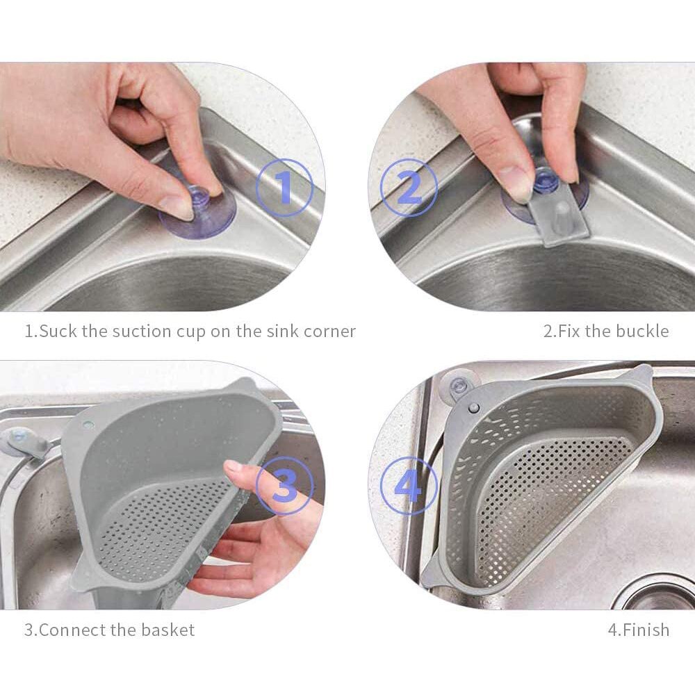Organizador de cocina Triangular, escurridor para fregadero, estante multifuncional para artículos del hogar, soporte de esponja para la conveniencia de la cocina
