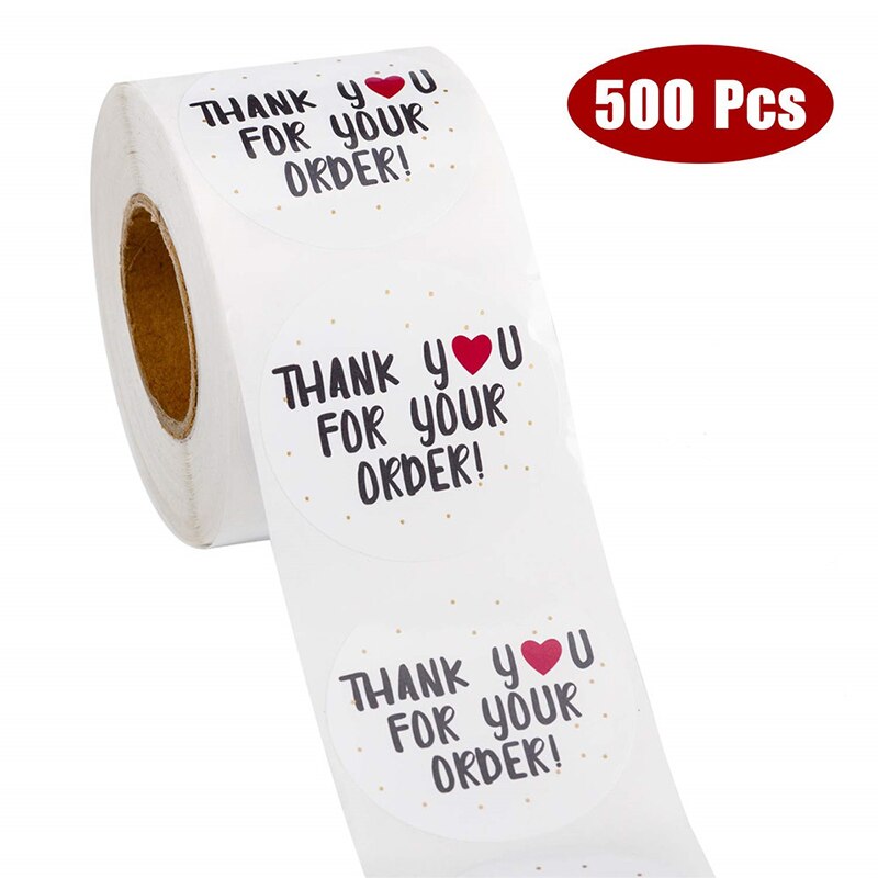 500 Etiketten Per Rol Ronde Dank U Sticker Seal Labes Hand Gemaakt Met Liefde Sticker Papier Sticker
