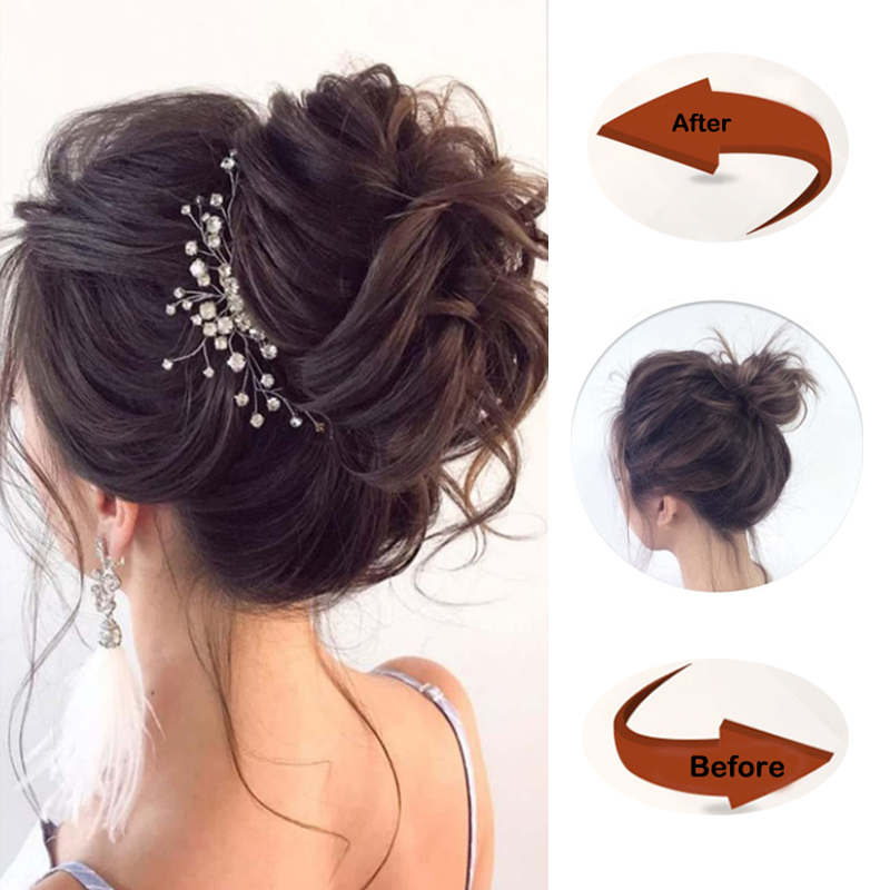 Sunslymei Synthetic Messy Curly Hair Bun High Temp... – Grandado