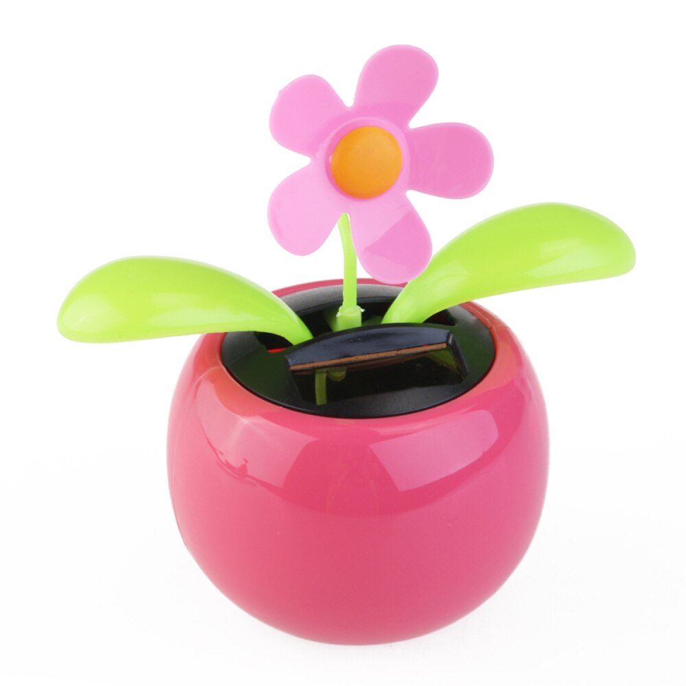 Dacing Zonne Bloem Auto Decor Zonne-energie Gelukkig Dansen Bloem In De Pot (Roze)