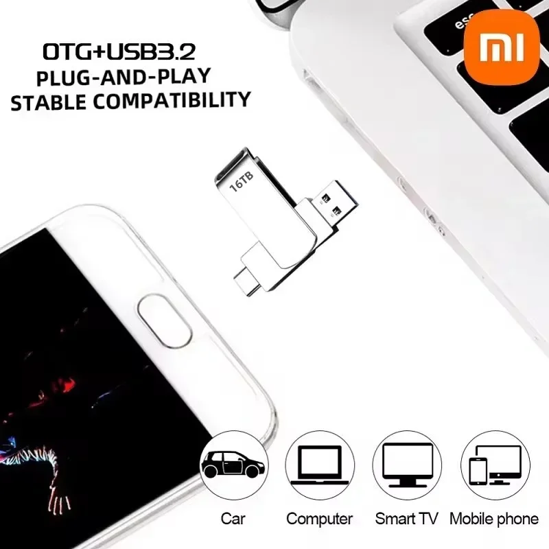 XIAOMI 16TB Flash Drives USB 3.2 High Speed USB Transfer Metal Pendrive Memory Card Pendrive Flash Disk Memoria Waterproof Stick