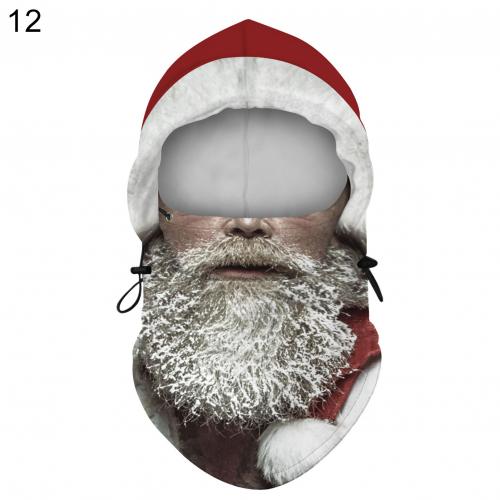 Kerst Digitale Afdrukken Volwassen Unisex Kerst Digitale Afdrukken Winter Winddicht Skiën Warm Hooded Gezicht Cover: 12