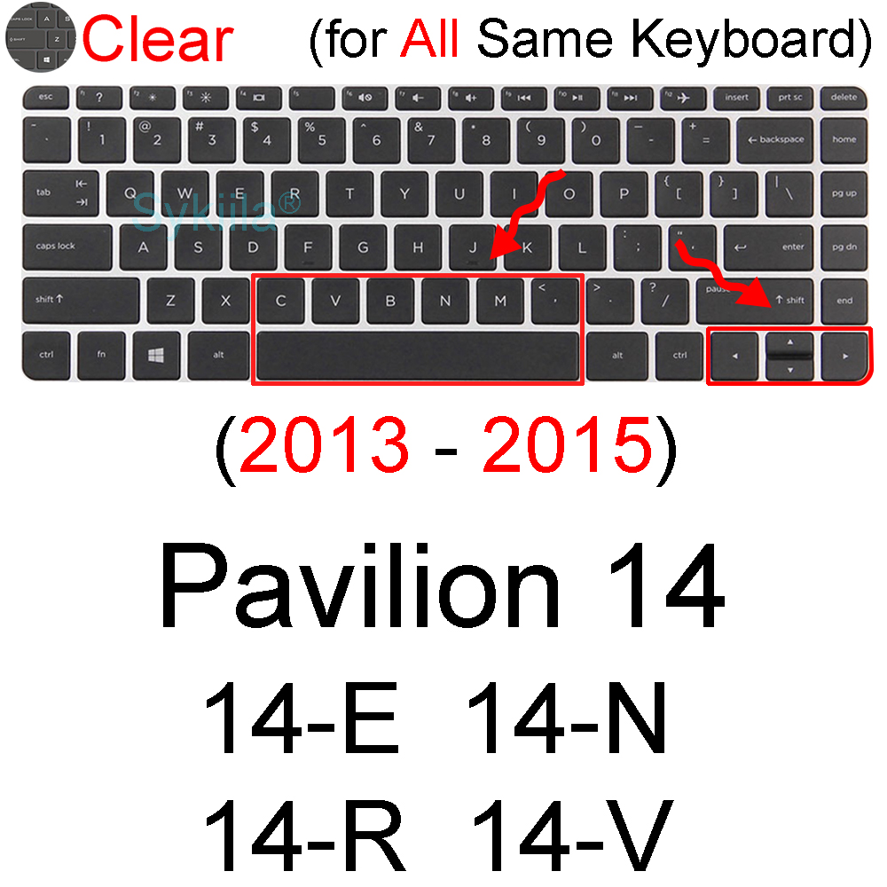 Keyboard Cover for HP Pavilion 14 X360 14t Touch 14t-dv 14t-dw 14t-dy 14-BA 14-BF 14-AB Silicone Protector Skin Case Accessories: Clear 2013-2015
