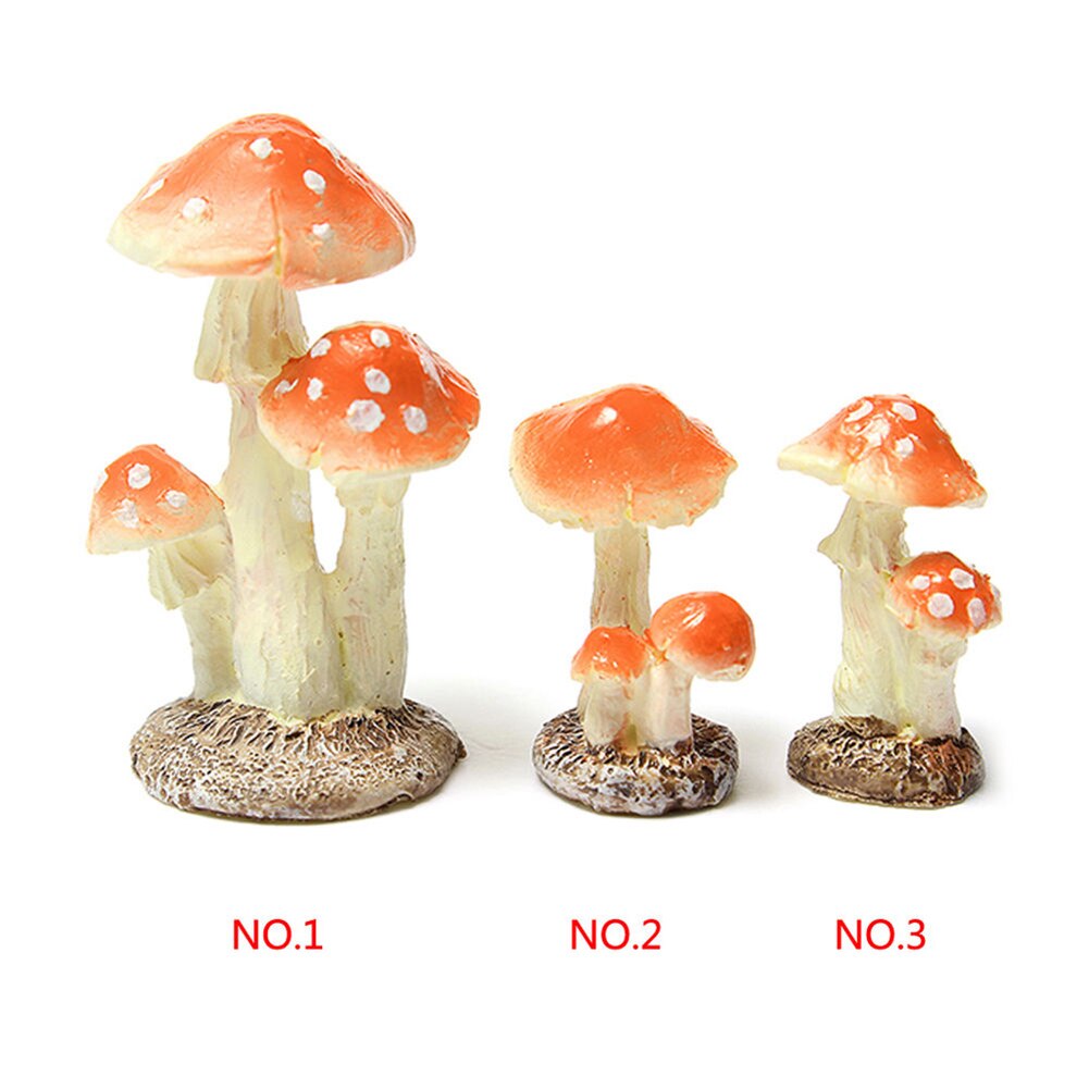 1pc svampe paddehatte figurer harpiks miniature håndværk gør-det-selv ornament fe have ornament dekoration terrarium dukkehus indretning