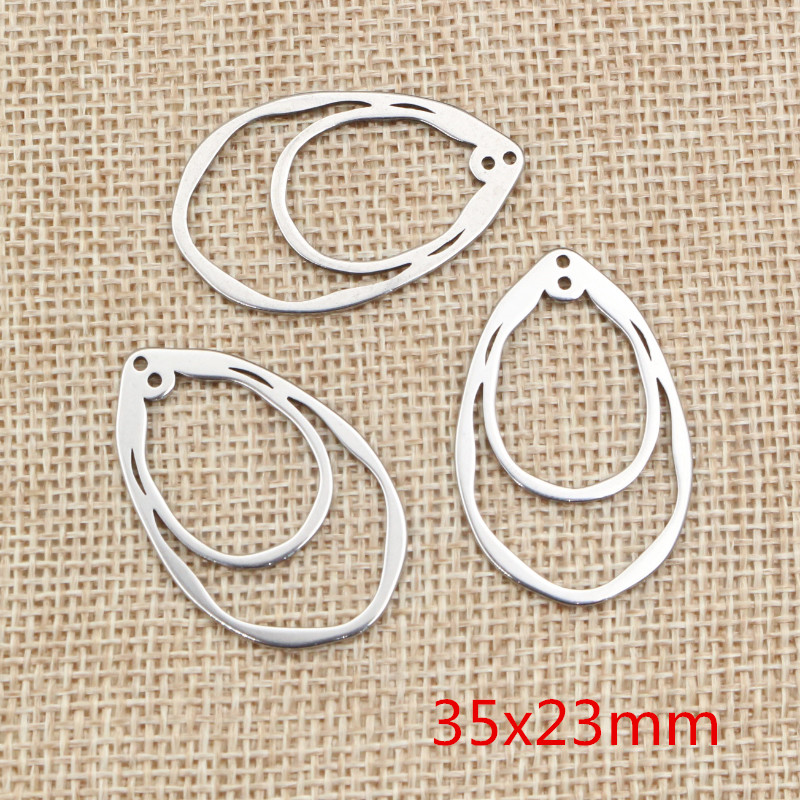 10pcs/lot 316 Stainless Steel Charms Geometry Metal Stamping Blanks DIY Porous Connector Pendant Necklace Earring Accessories: WHITE