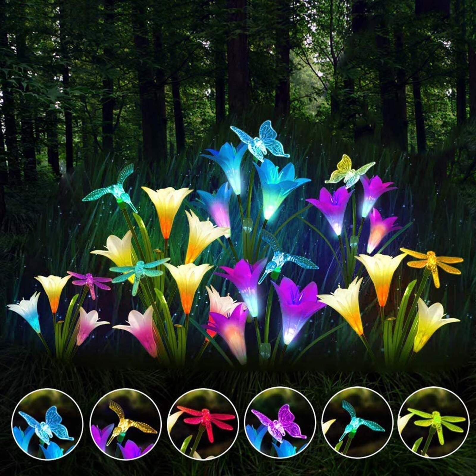 Home Decor Lelie Vlinder Lantaarn 4 Stuks Led Simulatie Licht Outdoor Decoratieve Gazon Lamp Tuin Verlichting Solar Led Light Outdoor