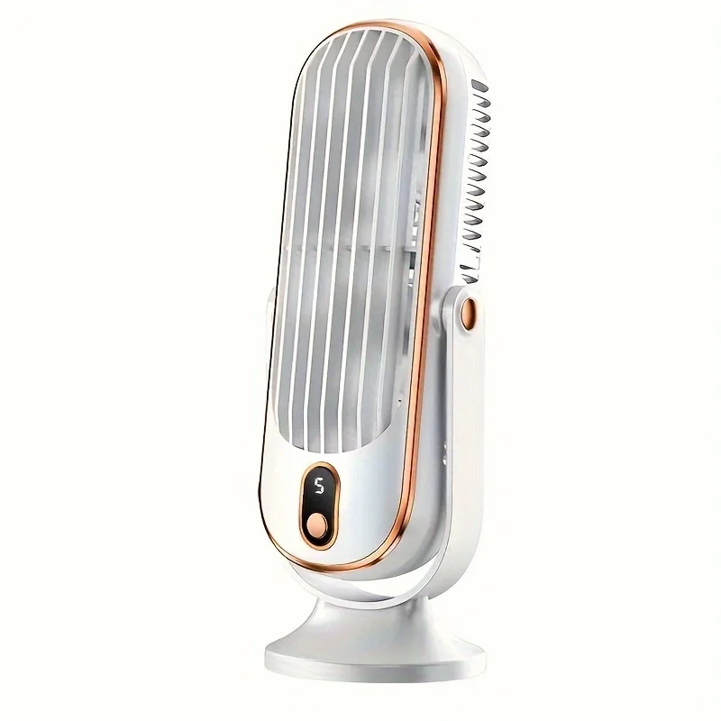 Bladeless bureauventilator, kleine desktopventilatoren voor kantoor, stille plug-in, tafelventilator voor slaapkamer, draagbare luchtcirculatiepomp met opladen via USB: WHITE