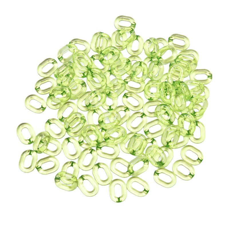 100Pcs Acrylic Chain Connectors - 20x14mm Candy Color Combination - DIY Glasses Chain Jewelry Accessories: Green