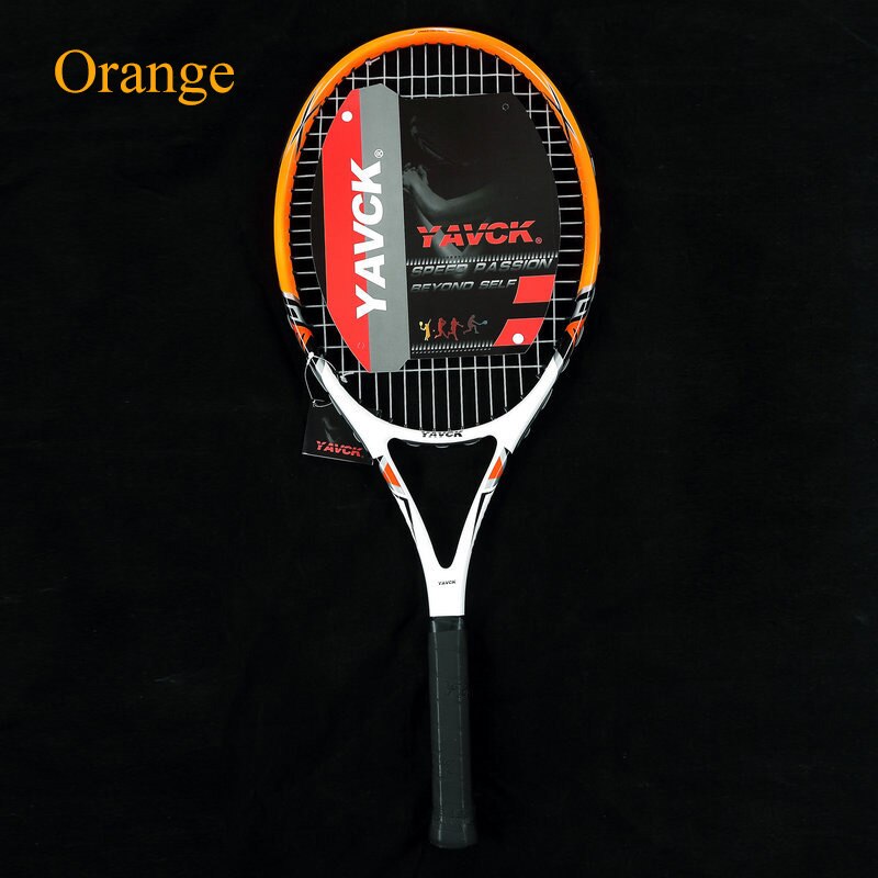 1pcs Tennis Racket Composite Carbon Used for Men/Women Beginner Sports Use Nylon Net Cable Shock Absorption Training Net Racket: 1pcs Orange