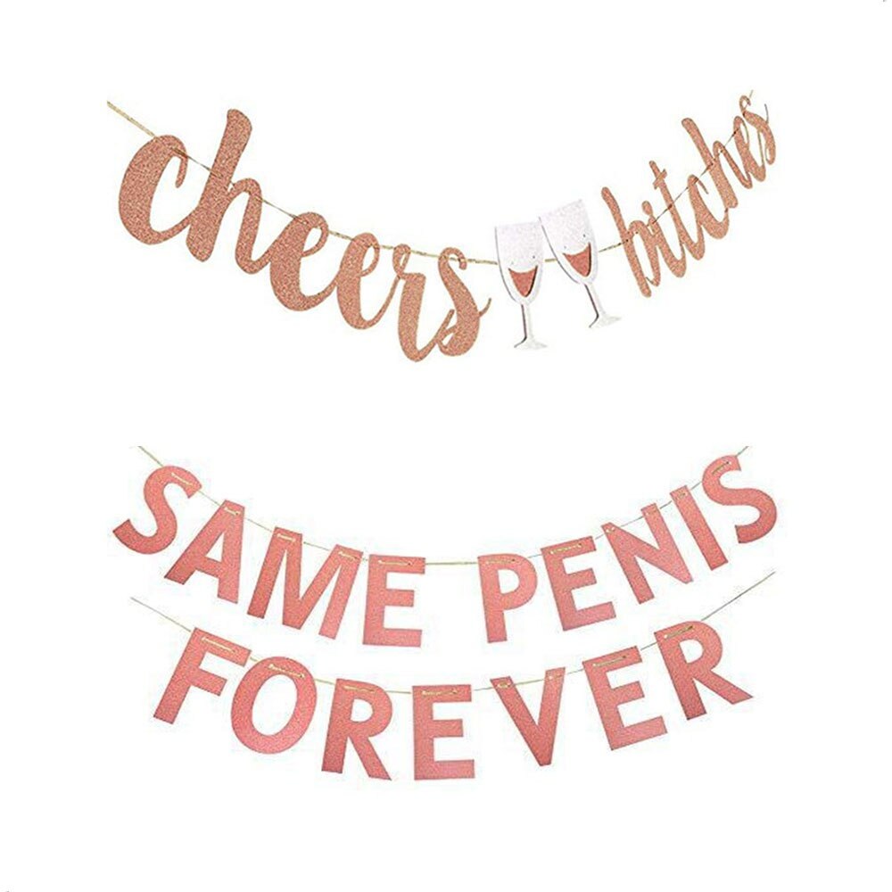 Pink Rose Gold Glitter Banner Single Men and Women Party Supplies Miss To Mrs Banner Wedding Bridal Party Birthday Decorations